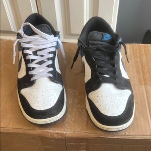 Men's Black and White Royal Blue Nike Dunks